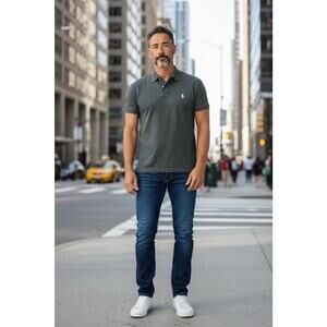 Vintage Polo Ralph Lauren Men's M Short Sleeve Blue Preppy Casual V1